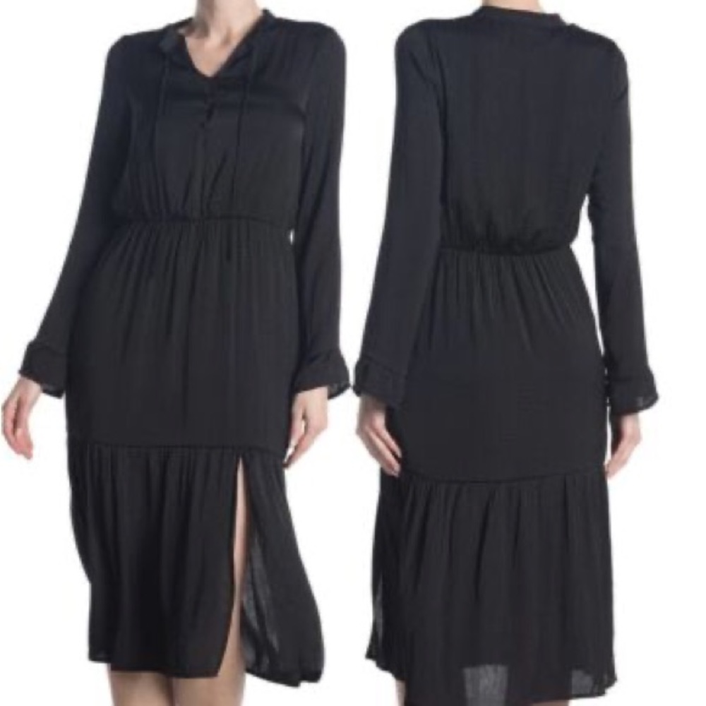 NSR Lexie long sleeve dress button midi NWT